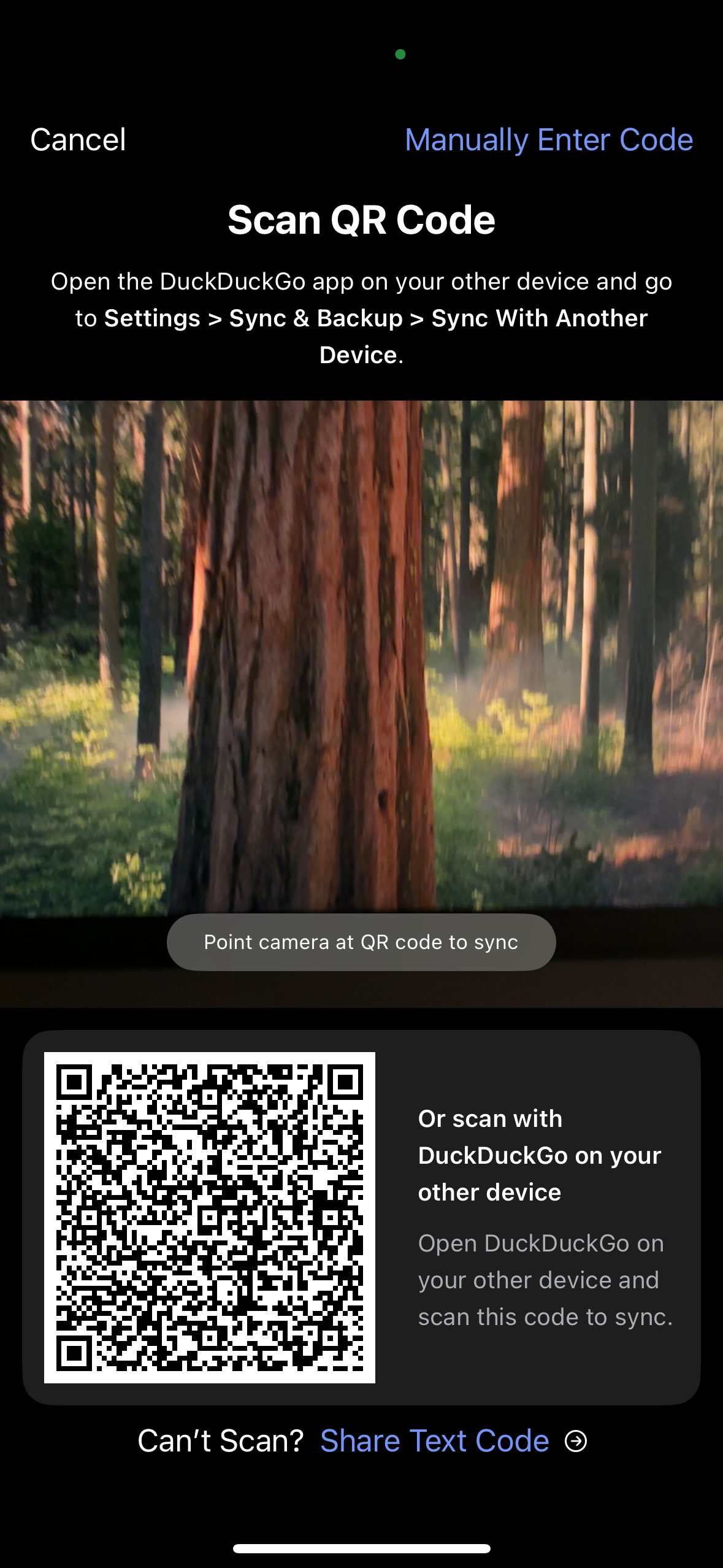 DuckDuckGo sync on iPhone