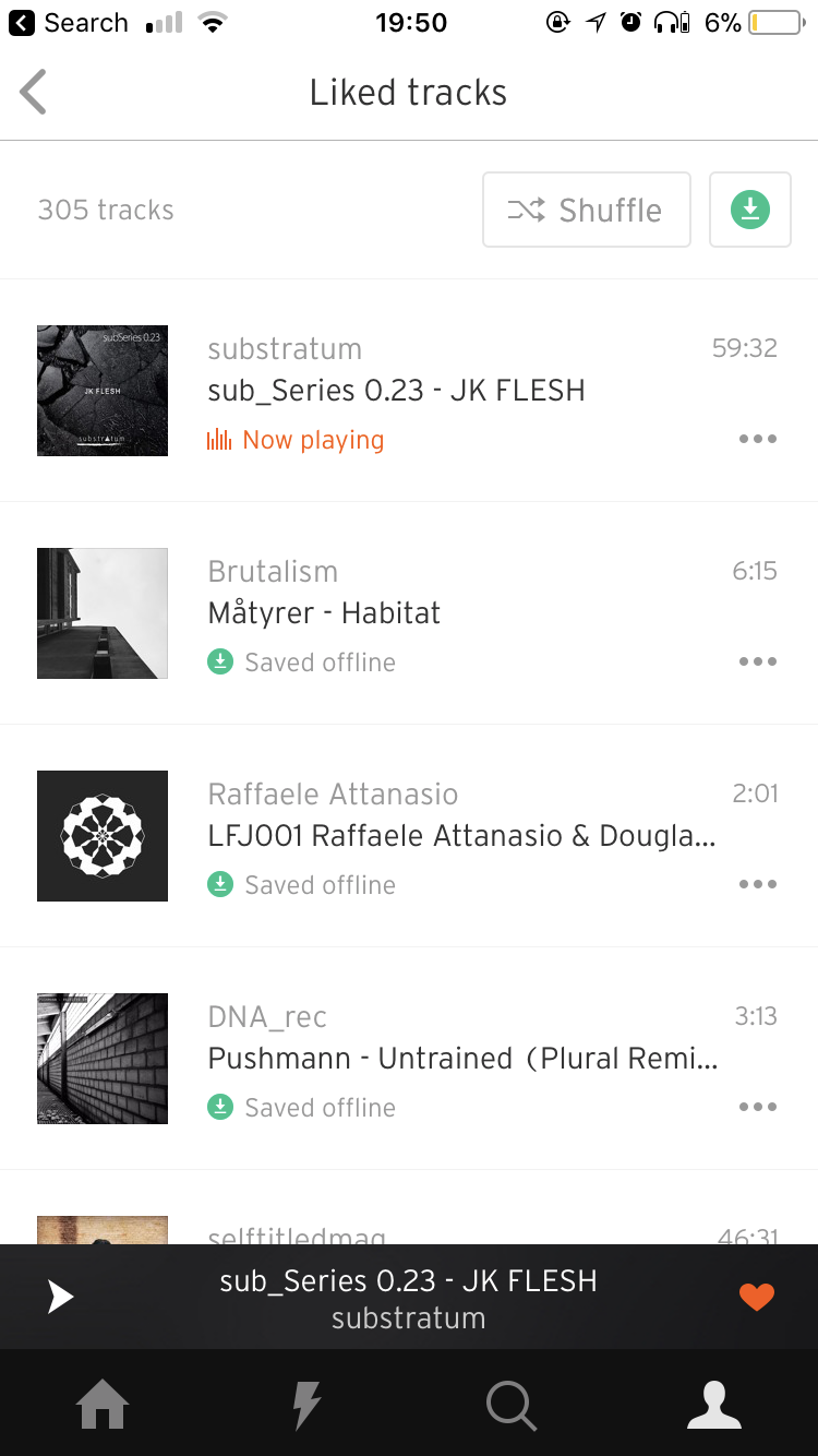 SoundCloud Collection on iPhone